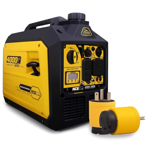 4000W Portable Inverter Generator, Gas Powered, Quiet