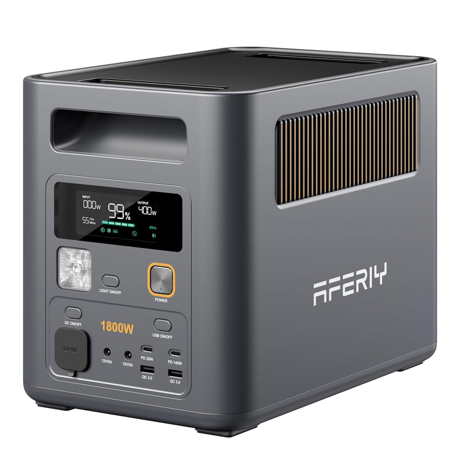AFERIY 1024Wh Portable Power Station, 1800W LiFePO4 Solar Generator