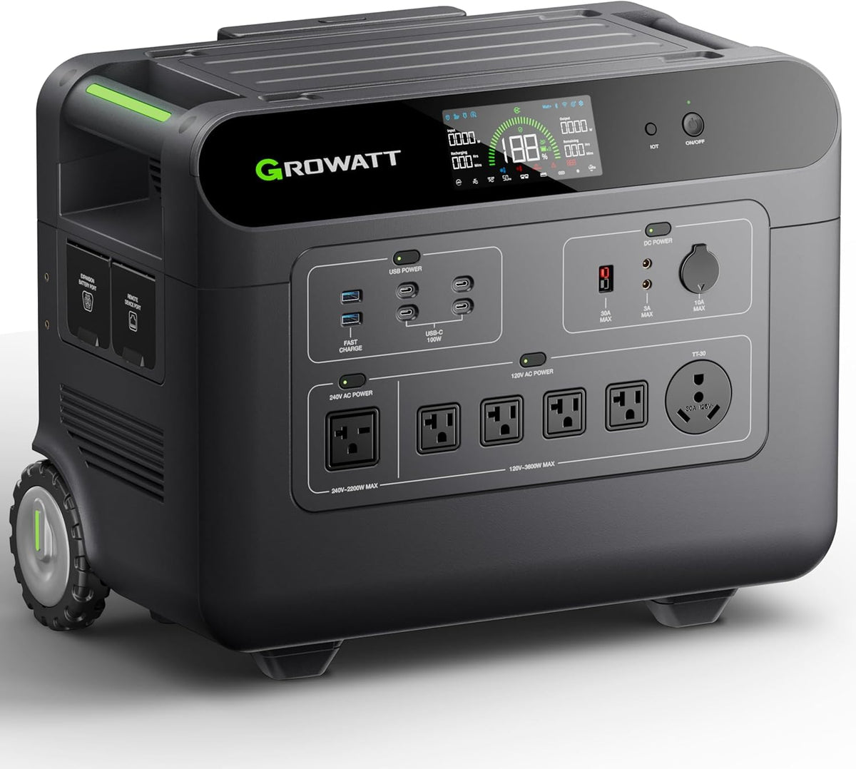 Growatt HELIOS 3600 Portable Power Station, 3600W LiFePO4