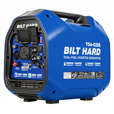 BILT HARD 5500W Dual Fuel Inverter Generator, Electric Start
