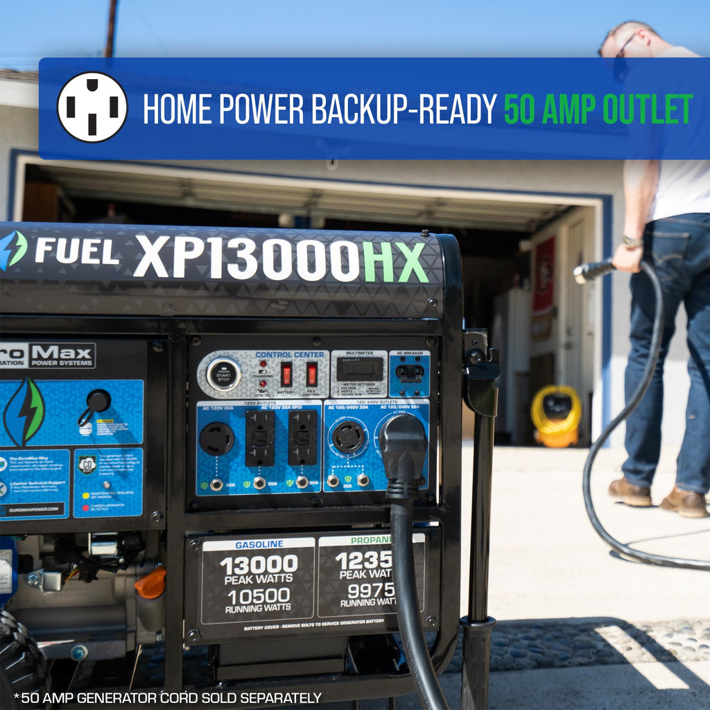 DuroMax XP13000HX 13000W Dual Fuel Generator with CO Alert