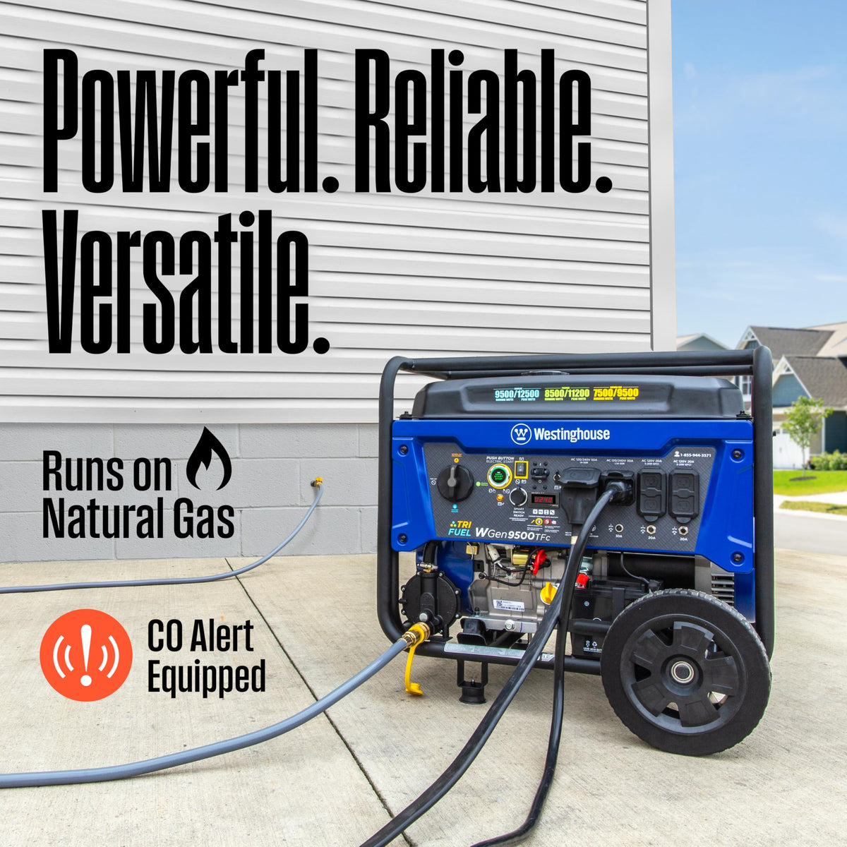 Westinghouse 12500W Tri-Fuel Portable Generator, Remote Start